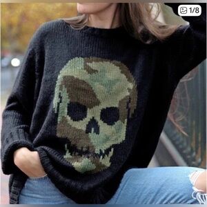 Wooden Ships Camo Skull sweater